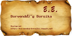Borvendég Borsika névjegykártya